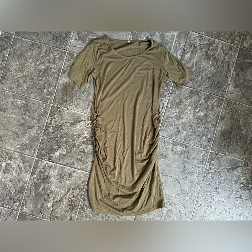 MATERNITY Dress | Olive Green | Size Large